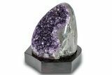 Grape Jelly Amethyst Geode With Wood Base - Uruguay #275607-1